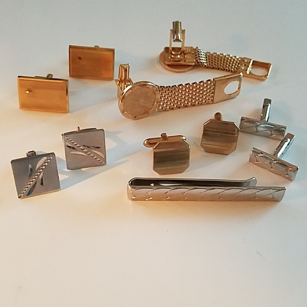 Cuff Link Lot Sterling Silver Swank Simmons Gold T